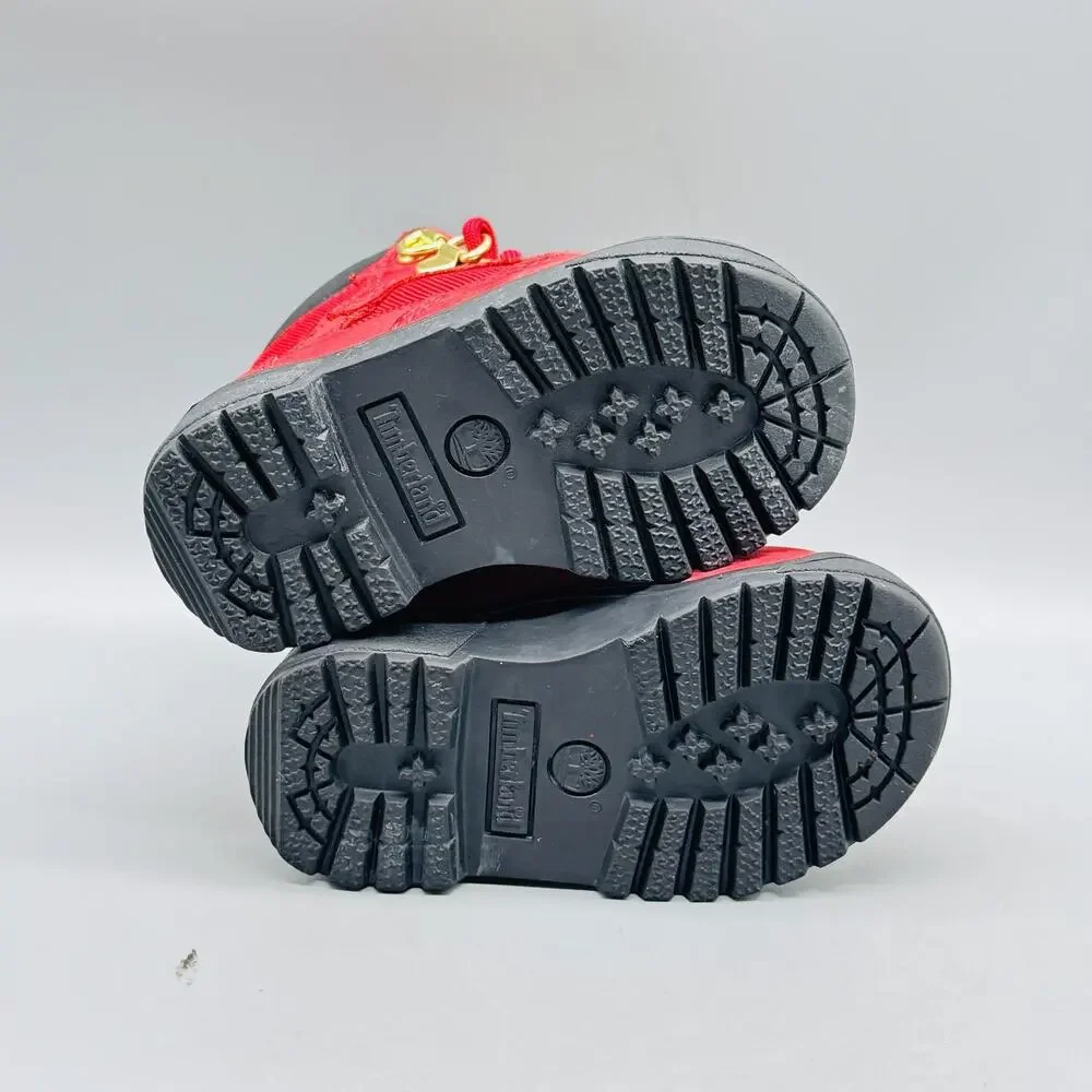 Timberland Boots Toddler Girls Boys 5 Red Suede Field Hiking Ankle Lace Up Shoes